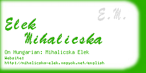 elek mihalicska business card